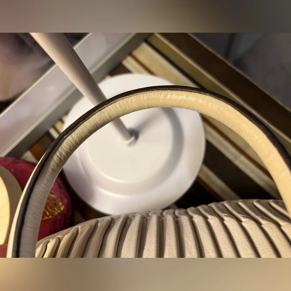 Coach 2012 Ivory Pleated Gathered Leather Sophia Madison Satchel #B1282-18620